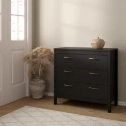 Lind leona kommode sort 3 skuffer 80x38x82
