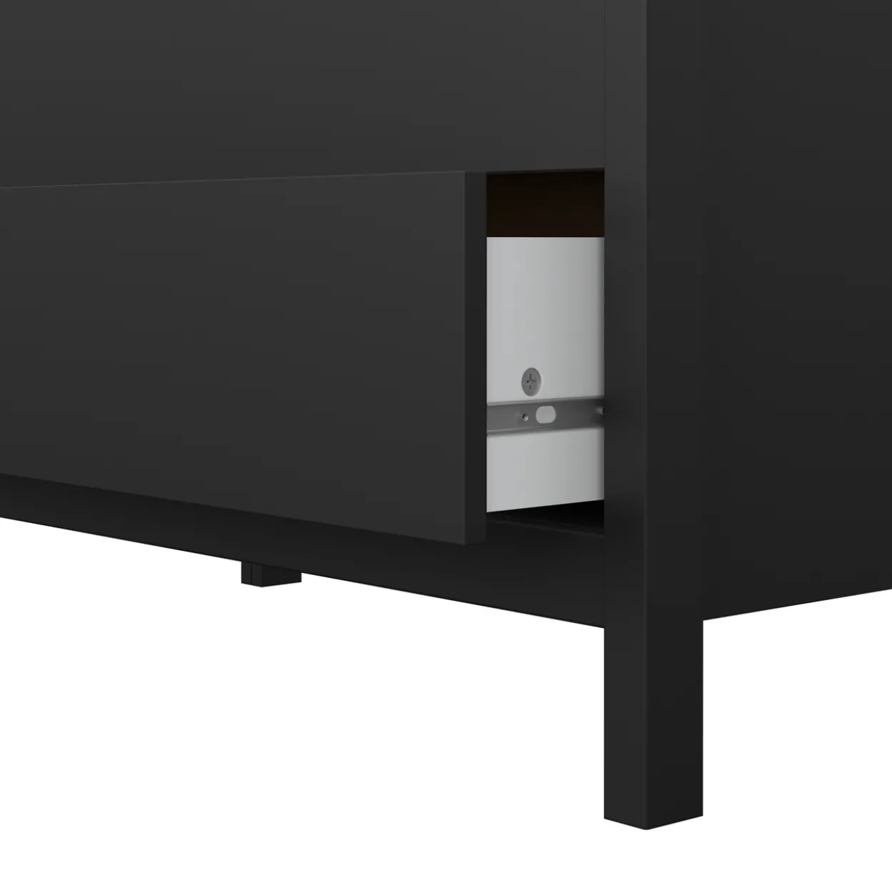 Lind leona kommode sort 3 skuffer 80x38x82