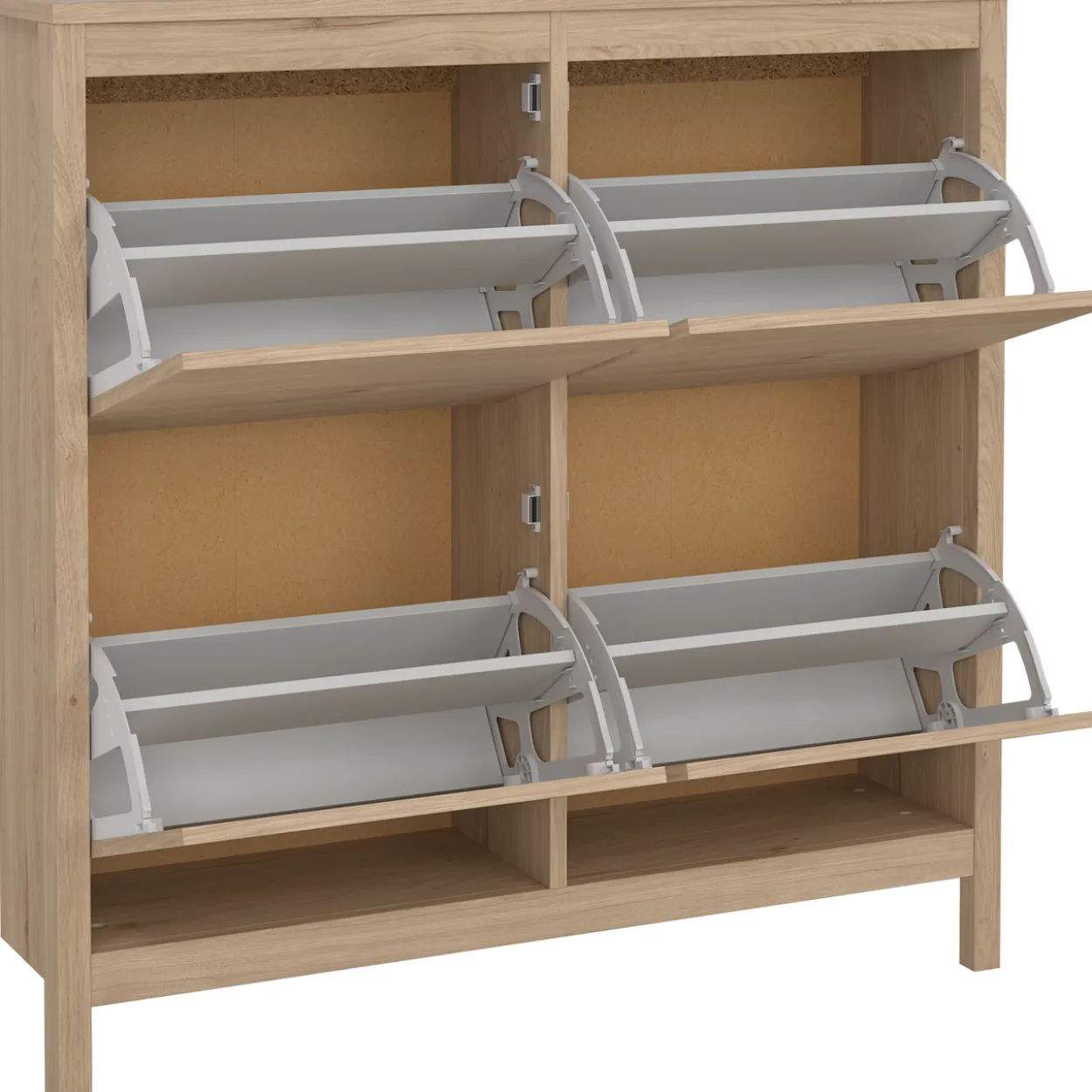 Lind leona skoskap eik 4 dører 103x25x103