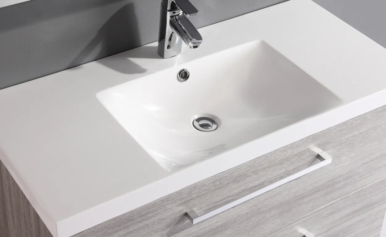Lind luxury 100 grå baderomsmøbel m/enkel servant & speilskap