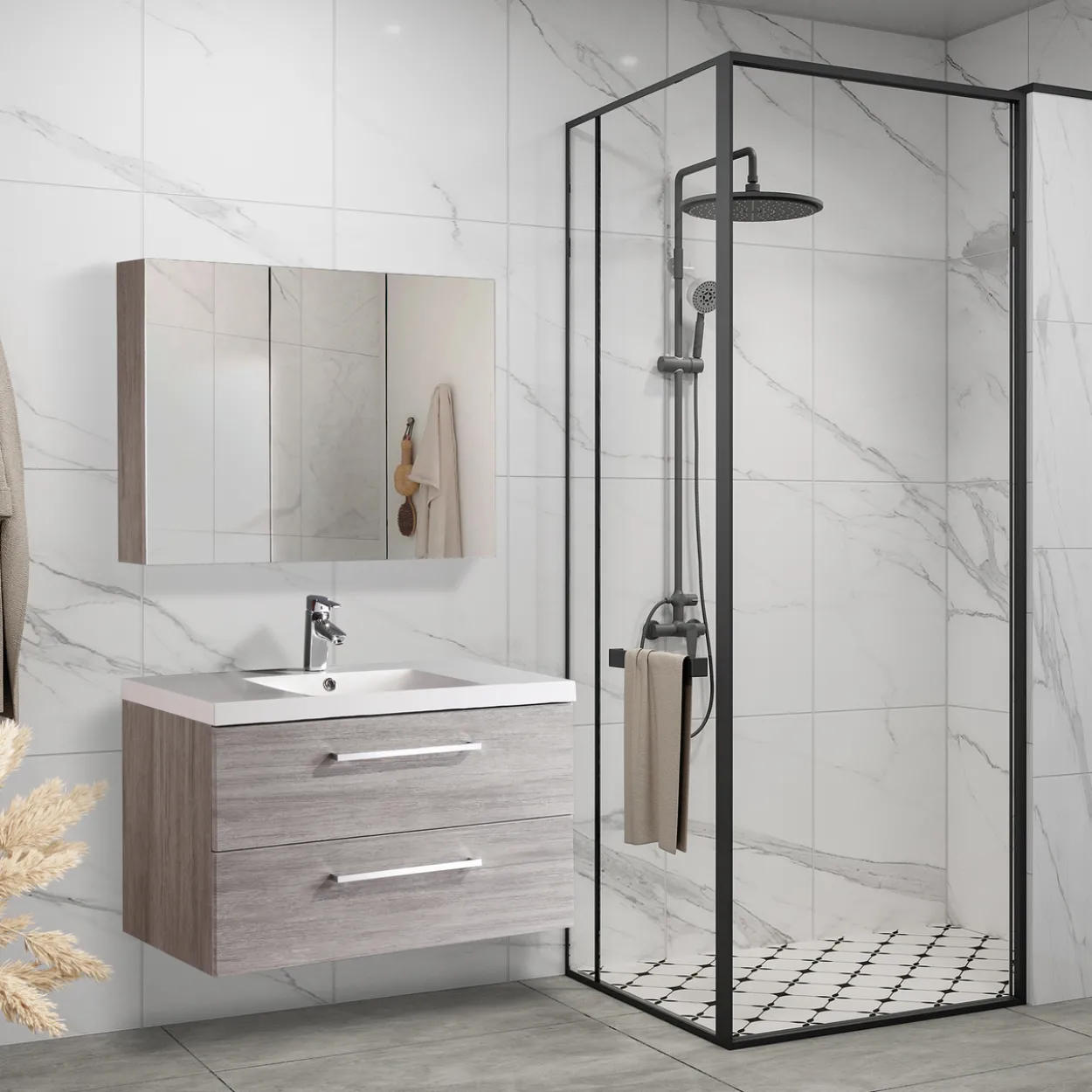Lind luxury 120 grå enkel servantskap