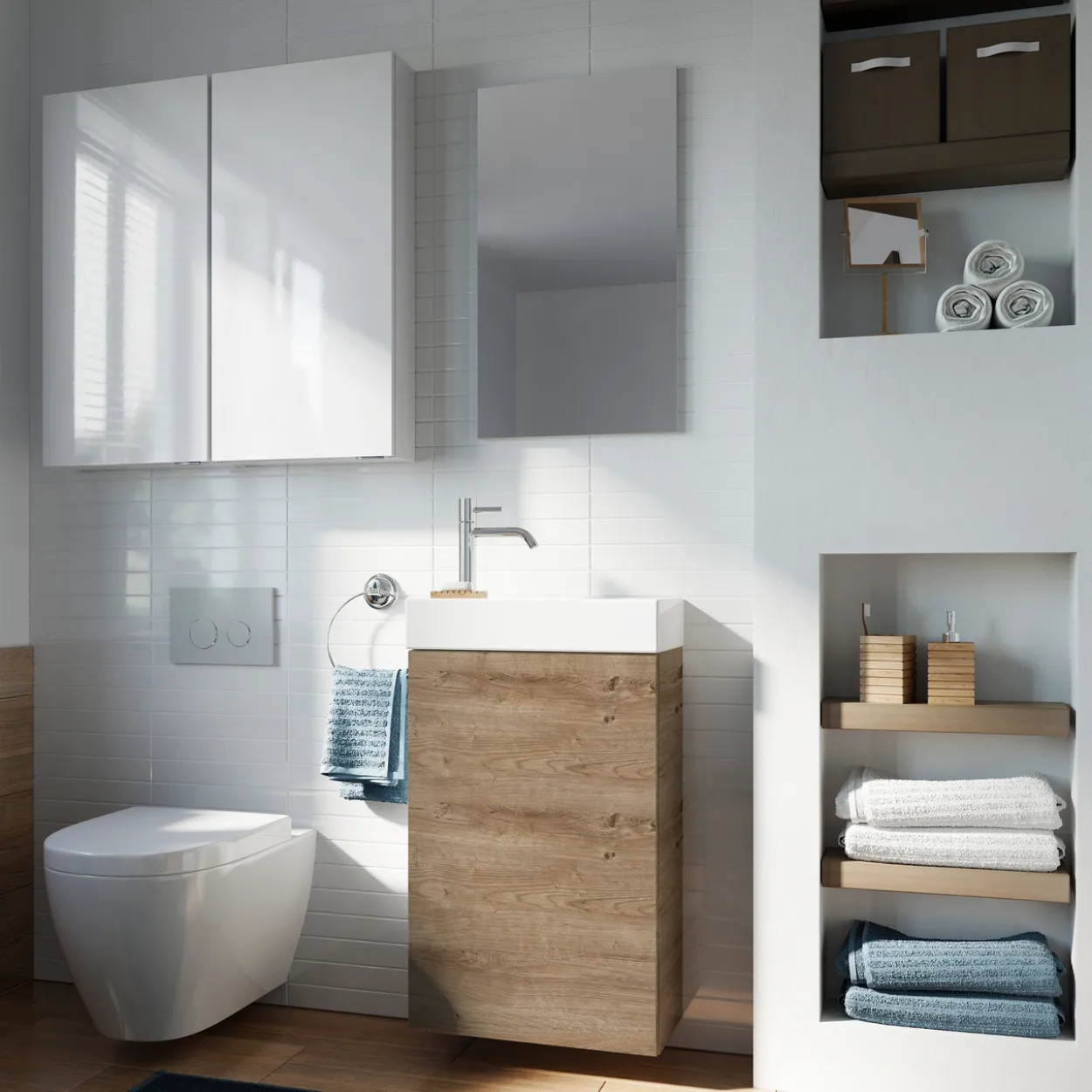 Lind mini 40 baderomsmøbel oak