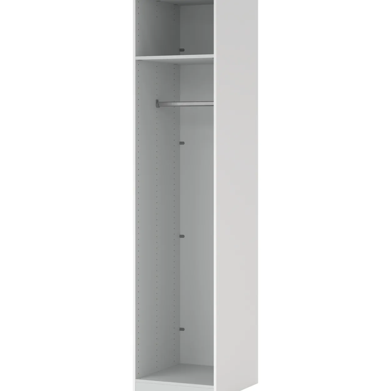 Lind nest garderobeskap 50x220x60cm hvit uten dør