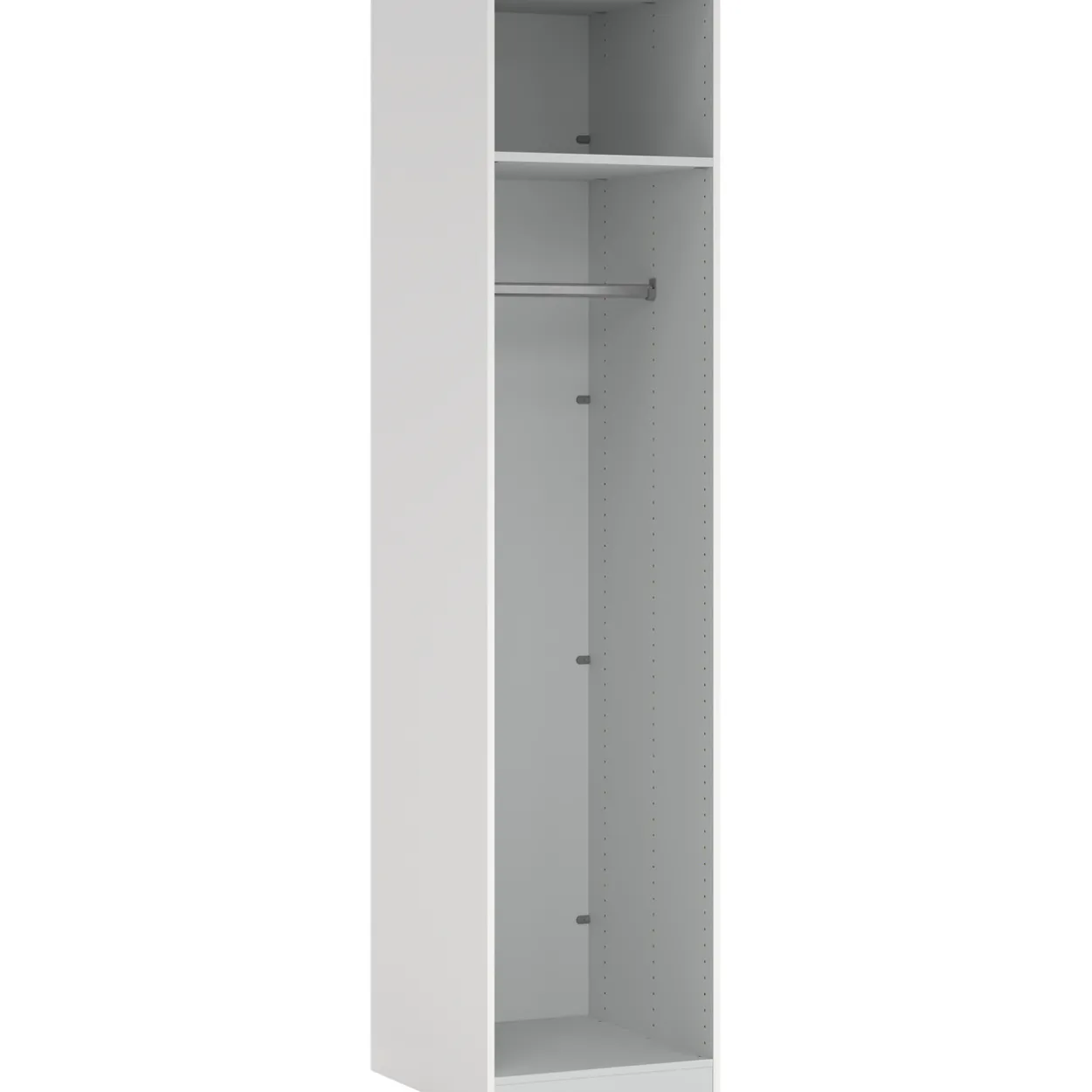 Lind nest garderobeskap 50x220x60cm hvit uten dør
