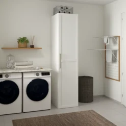 Lind nest garderobeskap 50x220x60cm hvit med ramme