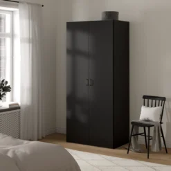Lind nest garderobeskap 100x220x60cm sort