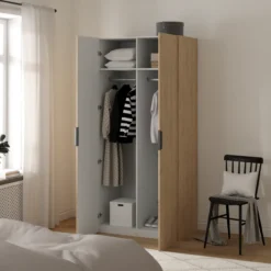 Lind nest garderobeskap 100x220x60cm eik