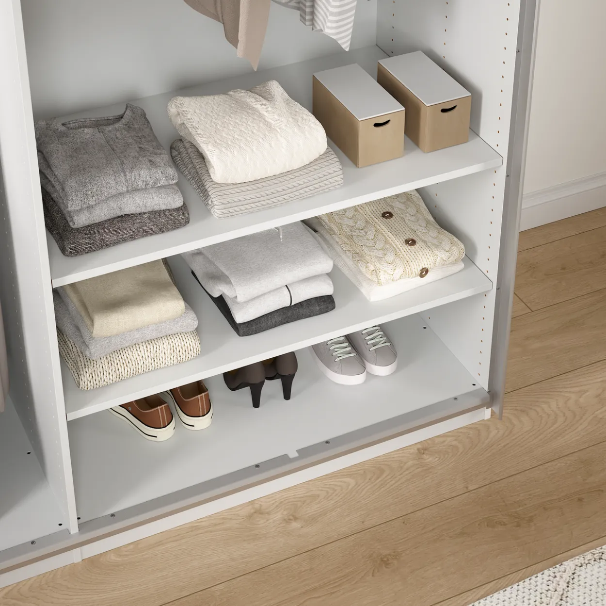 Lind nest hylle lys grå 2x100