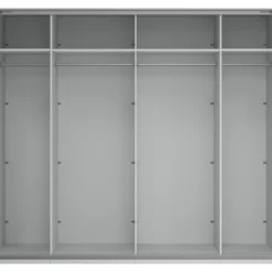 Lind nest skyvedørsgarderobe 250x220x67cm eik med speil