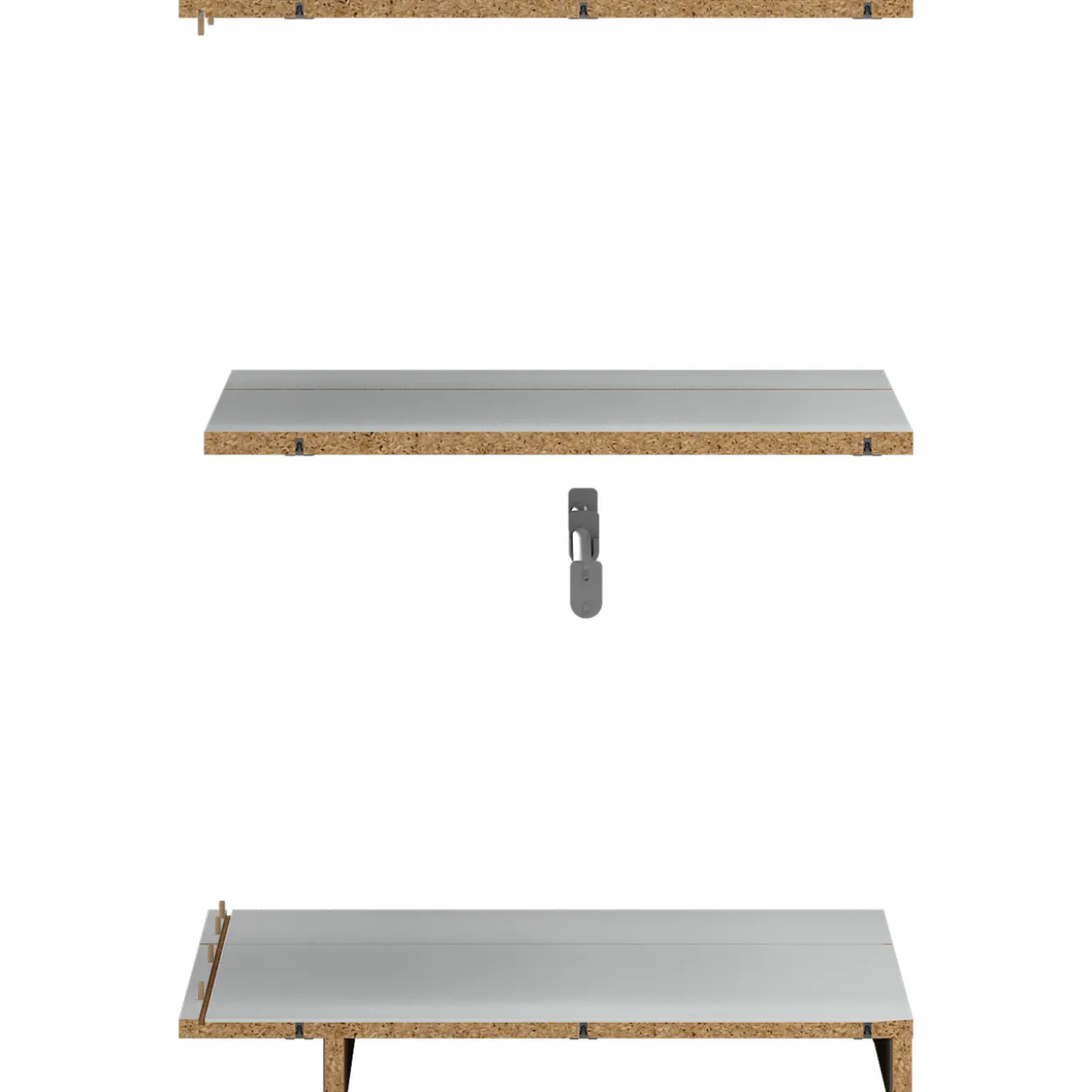 Lind nest topp/bunn/hylle/sokkel/stang lys grå 50/100