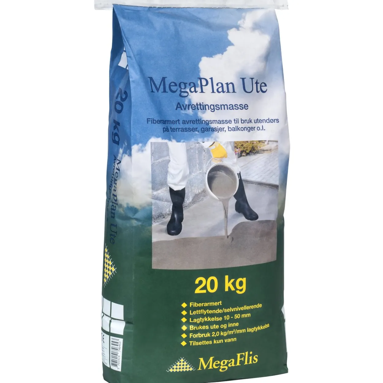 Megaplan utendørs avrettingsmasse 20kg