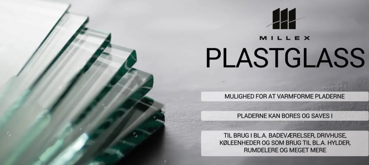 Millex plate i plastglass klar 500×1000×4 mm