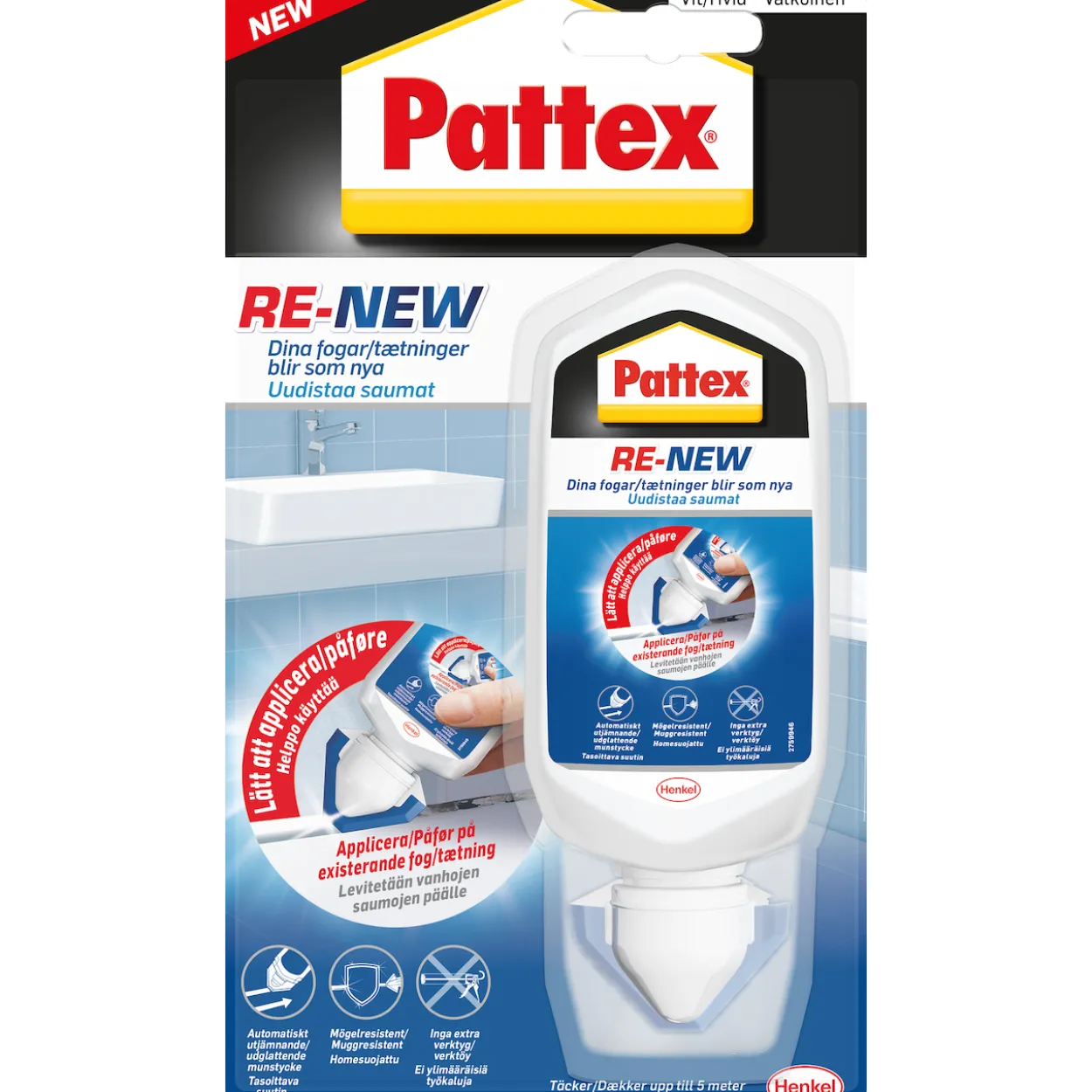 Pattex silikonfuge re-new hvit 80ml