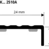 Prowalk 2510 trappenese alu selvklebende 10 mm 90 cm, eloksert