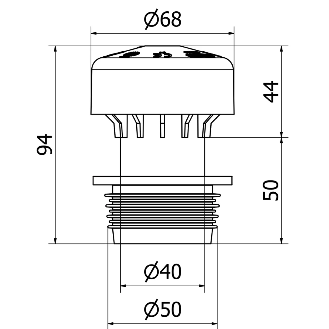 Purus vakuumventil 50/40mm