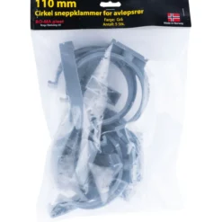 Rørklammer 110 mm grå plast 5pk.