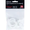 Rørklammer 32 mm hvit plast 2pk.