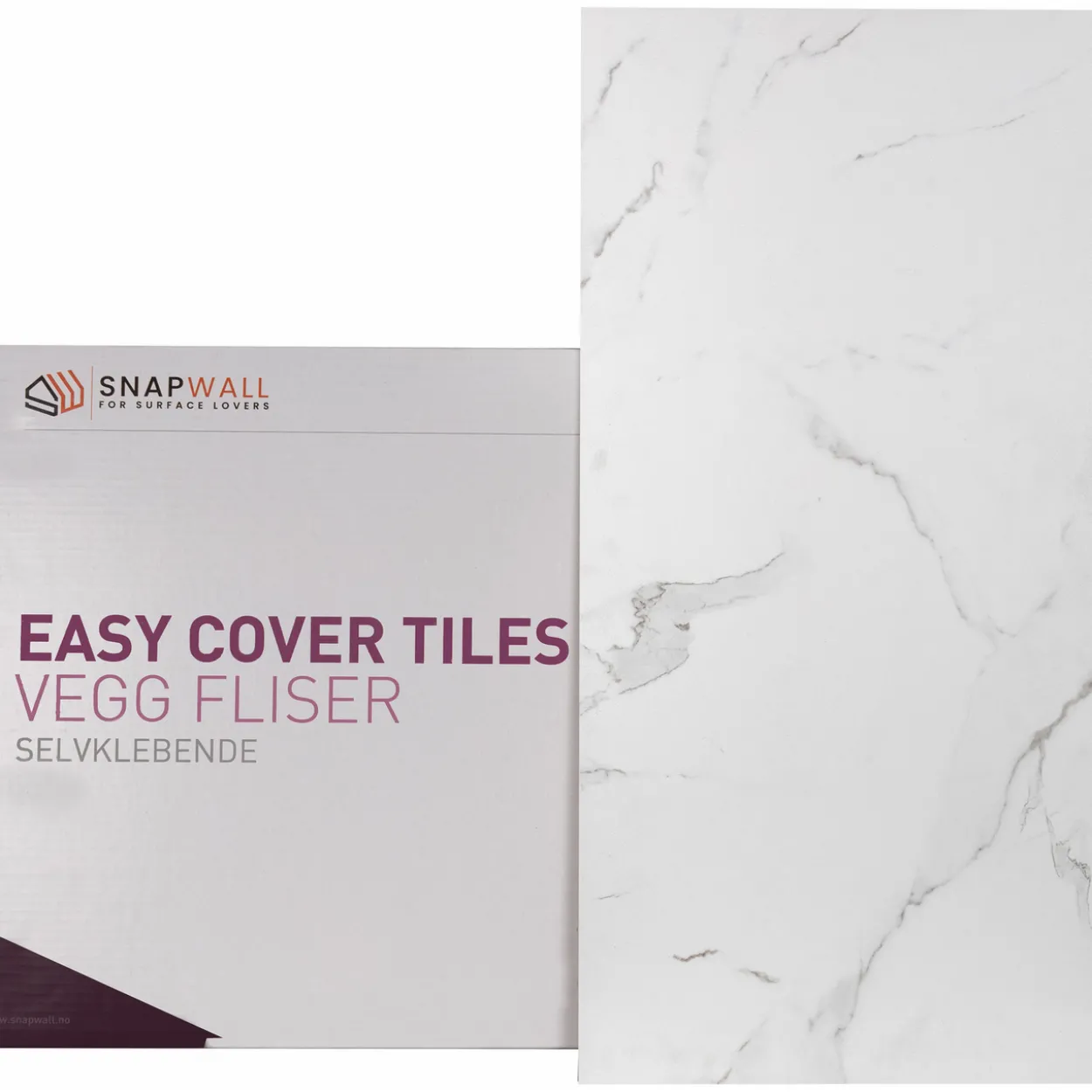 Snapwall easycover xl selvklebende flis white trevore