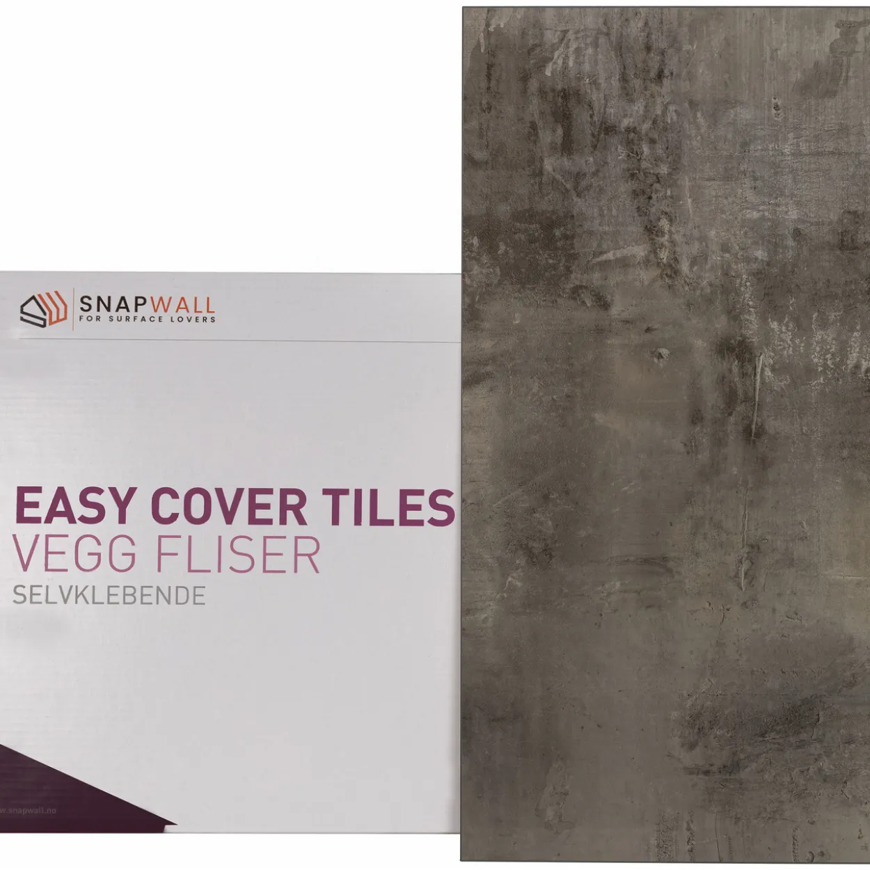 Snapwall easycover xl selvklebende flis raw concrete
