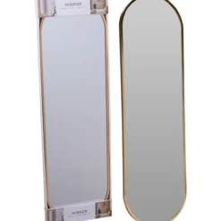 Speil aluminium oval 30x100cm gull