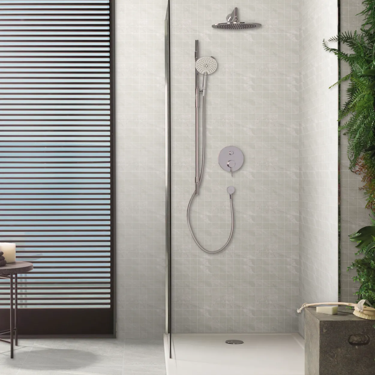Terra beige mosaikk 5x5 9,5mm
