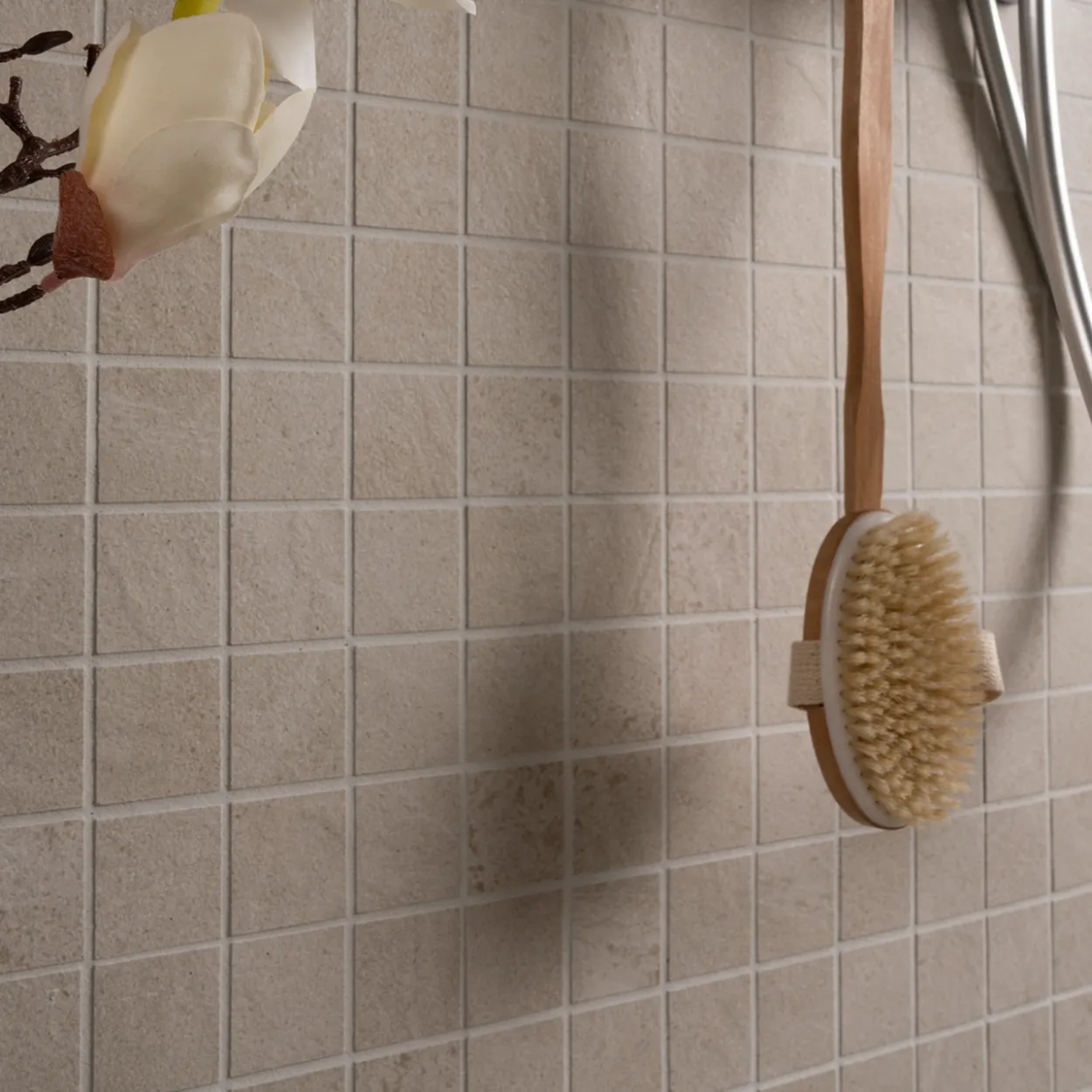 Terra beige mosaikk 5x5 9,5mm