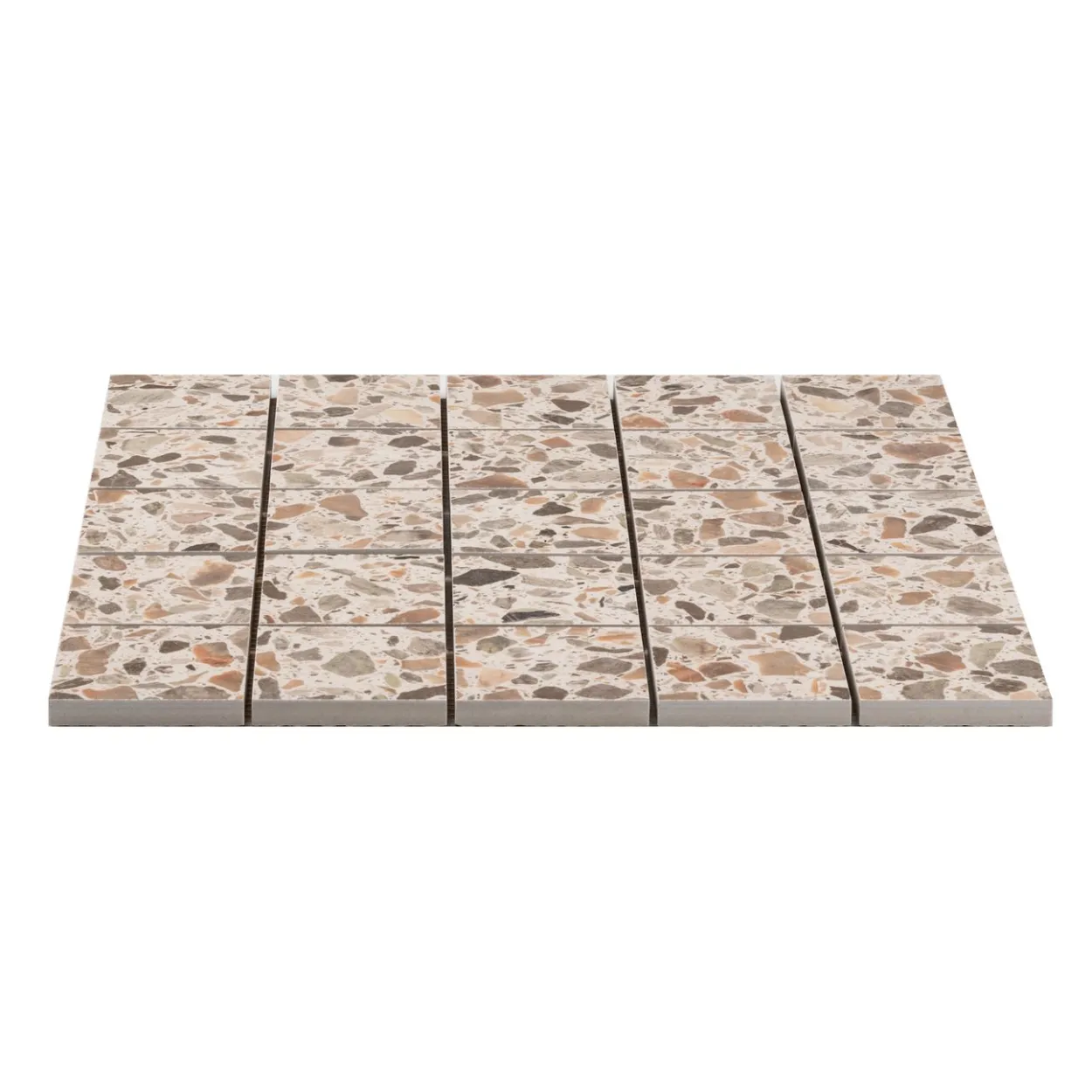 Terrazzo beige mosaikk 6x6 9mm