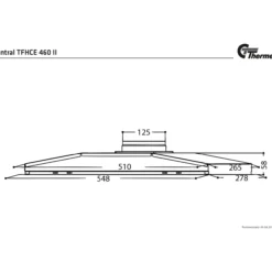 Thermex central tfhce 460 ii kjøkkenhette rustfritt stål