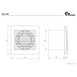 Thermex flow baderomsvifte 100 ht hvit