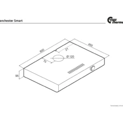 Thermex manchester smart kjøkkenhette 60 cm hvit