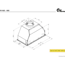 Thermex tfm 460 kjøkkenhette 52 cm m/motor rustrfritt stål