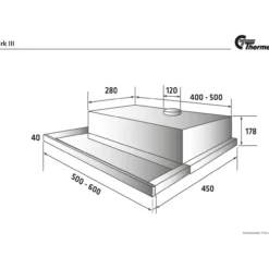 Thermex york iii standard kjøkkenhette 60cm rustfritt stål