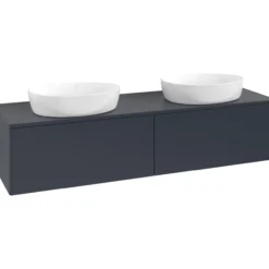 V&b antao servantskap 2 skuffer glatt 1600x360x500 for 2 serv. m/kranhull blå