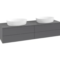 V&b antao servantskap 4 skuffer glatt 1600x360x500 for 2 serv. u/kranhull antrasitt