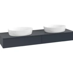 V&b antao servantskap 2 skuffer glatt 1600x190x500 for 2 serv. u/kranhull blå