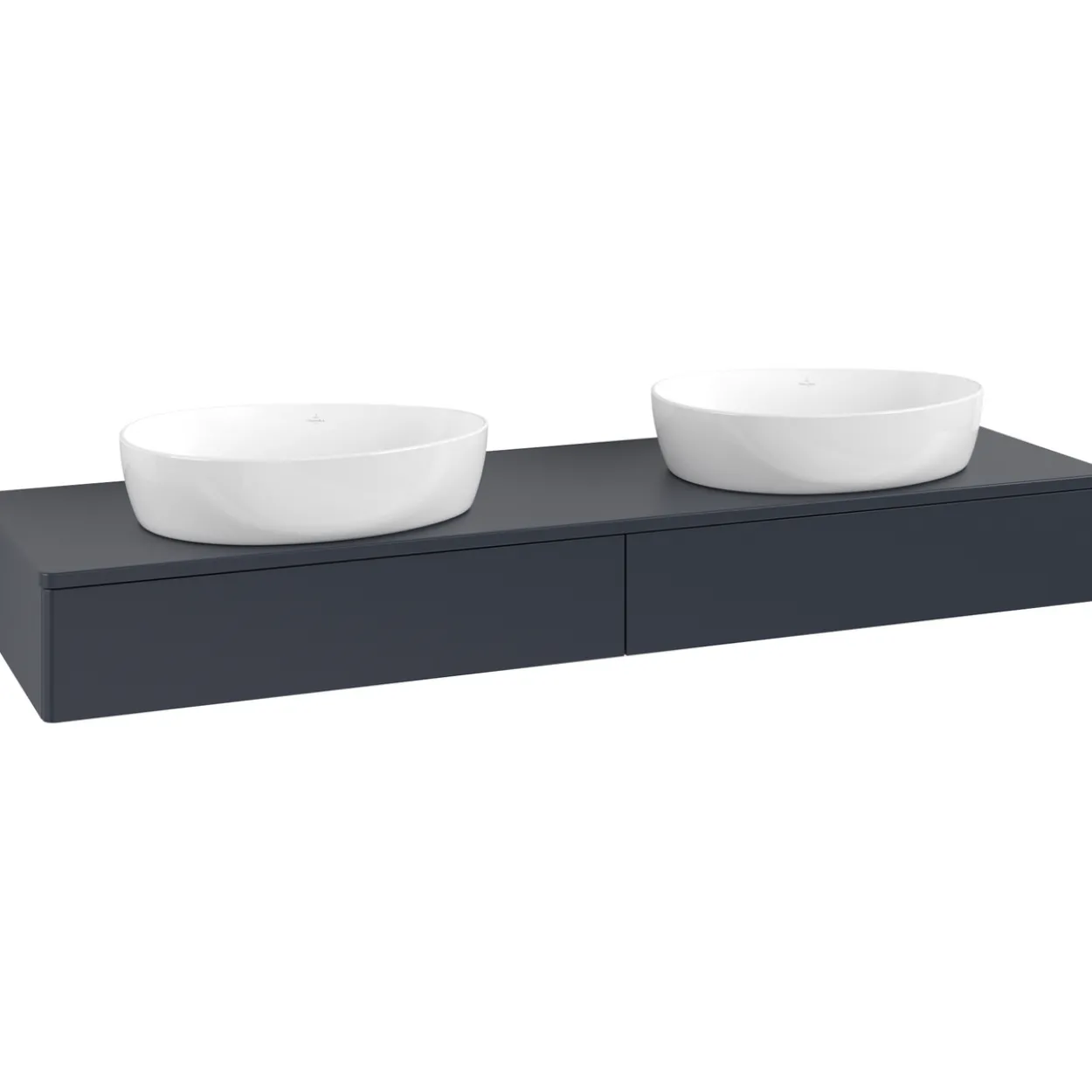 V&b antao servantskap 2 skuffer glatt 1600x190x500 for 2 serv. u/kranhull blå