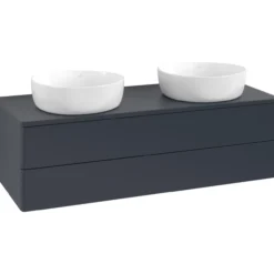 V&b antao servantskap 2 skuffer glatt 1200x360x500 for 2 serv. u/kranhull blå