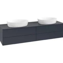 V&b antao servantskap 4 skuffer glatt 1600x360x500 for 2 serv. u/kranhull blå