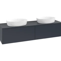 V&b antao servantskap 2 skuffer glatt 1600x360x500 for 2 serv. u/kranhull blå