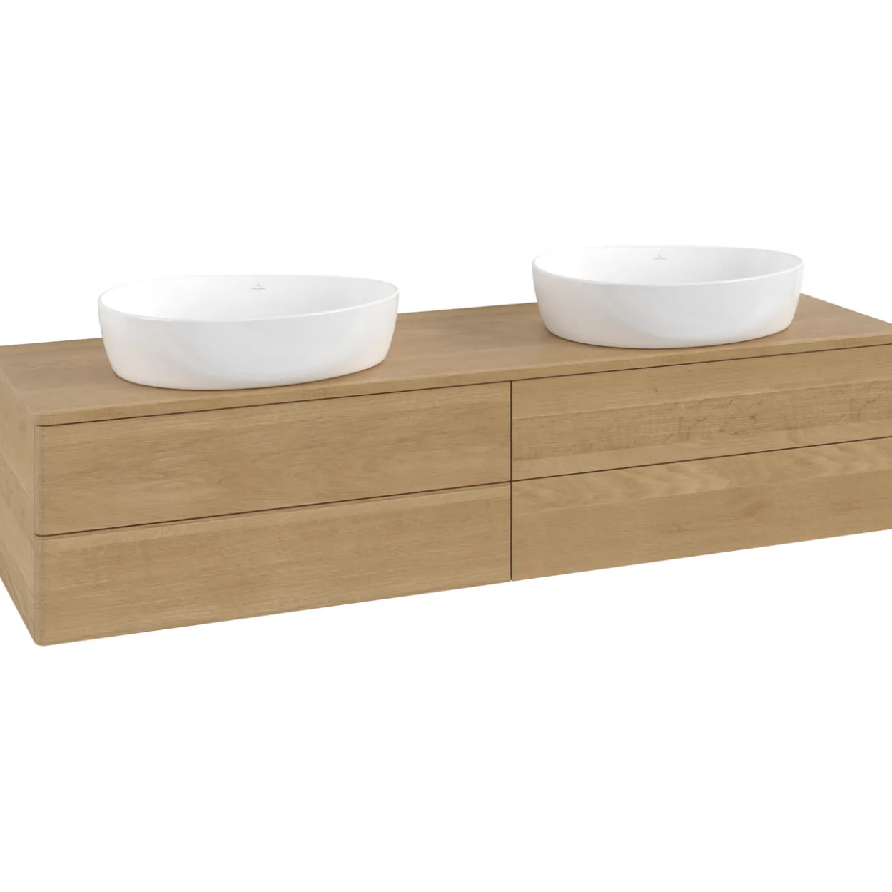 V&b antao servantskap 4 skuffer glatt 1600x360x500 for 2 serv. u/kranhull eik