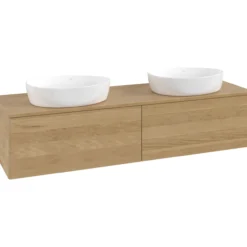 V&b antao servantskap 2 skuffer glatt 1600x360x500 for 2 serv. u/kranhull eik