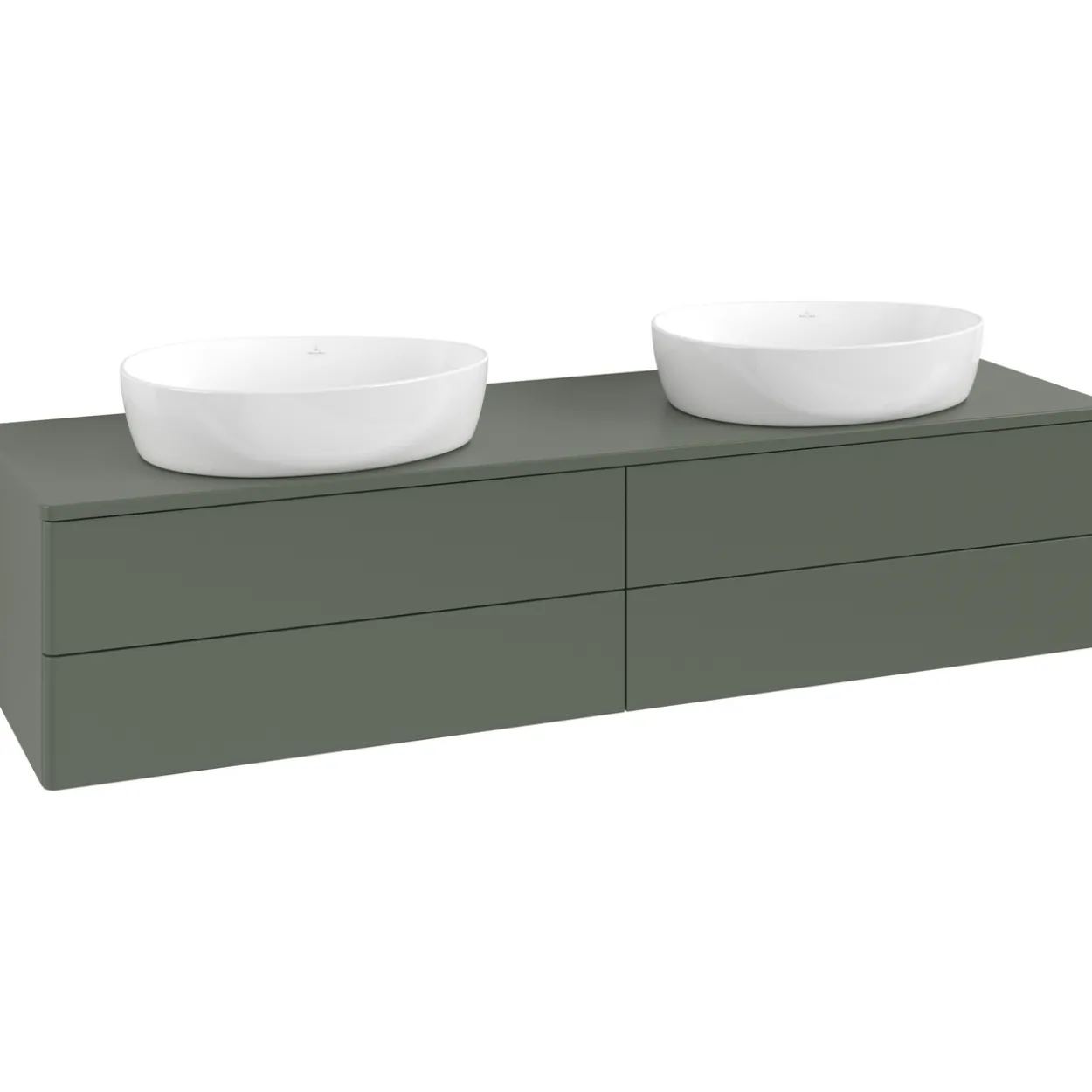 V&b antao servantskap 4 skuffer glatt 1600x360x500 for 2 serv. u/kranhull grønn