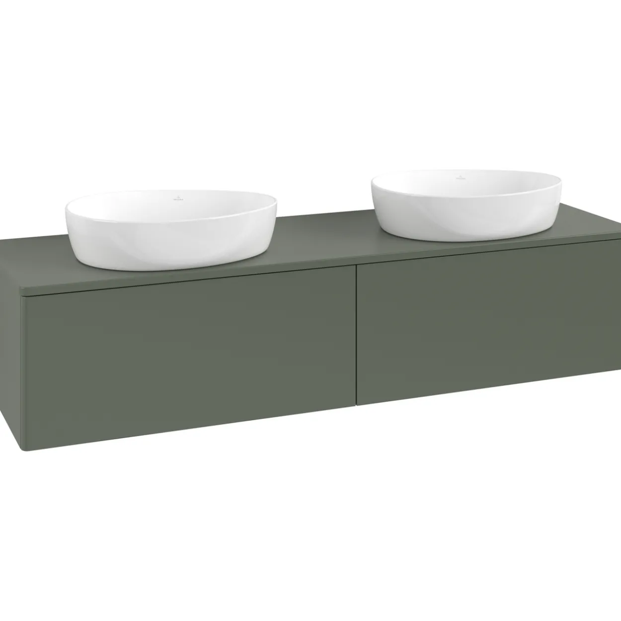 V&b antao servantskap 2 skuffer glatt 1600x360x500 for 2 serv. u/kranhull grønn