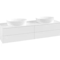 V&b antao servantskap 4 skuffer glatt 1600x360x500 for 2 serv. u/kranhull matt hvit