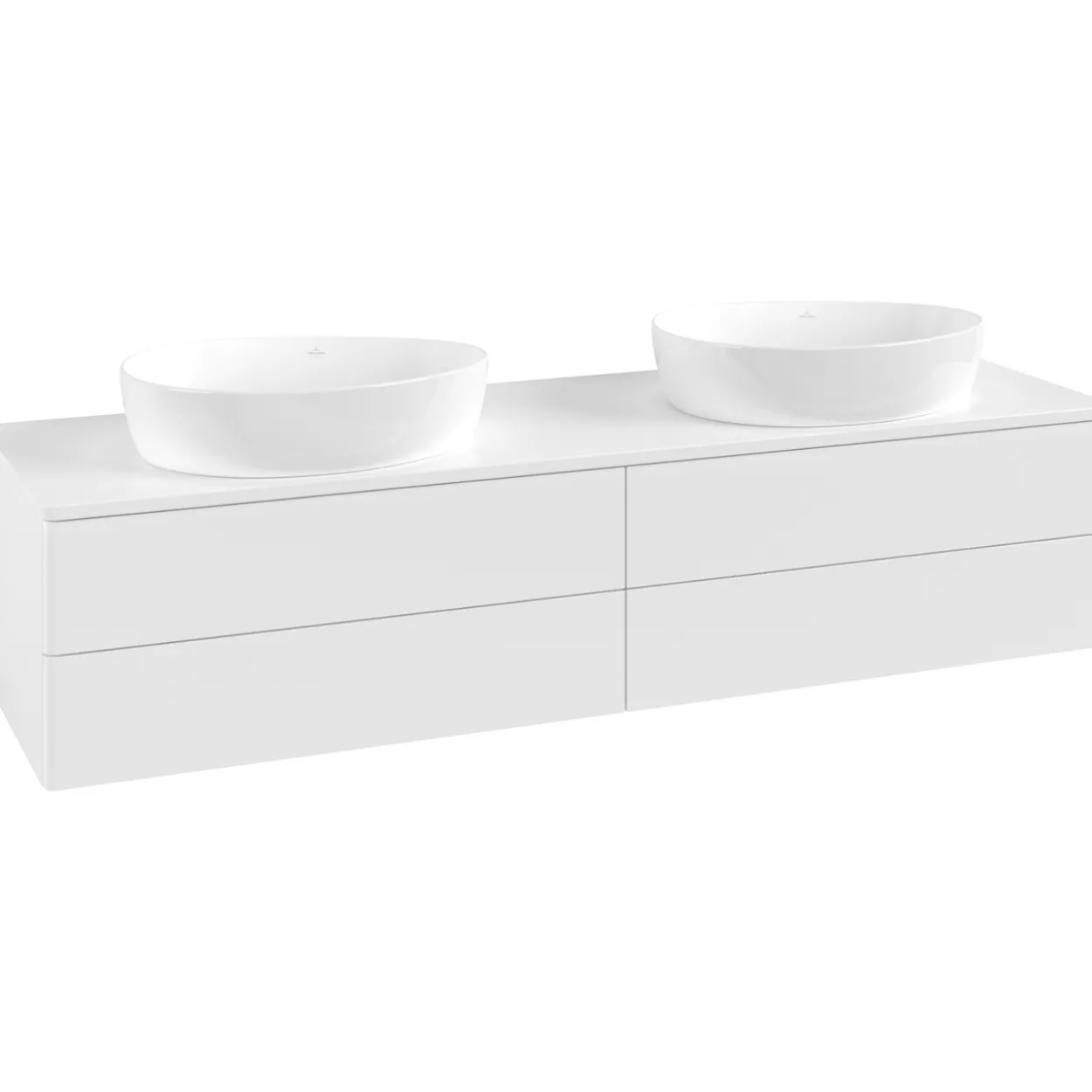 V&b antao servantskap 4 skuffer glatt 1600x360x500 for 2 serv. u/kranhull matt hvit