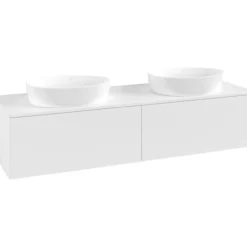V&b antao servantskap 2 skuffer glatt 1600x360x500 for 2 serv. u/kranhull matt hvit
