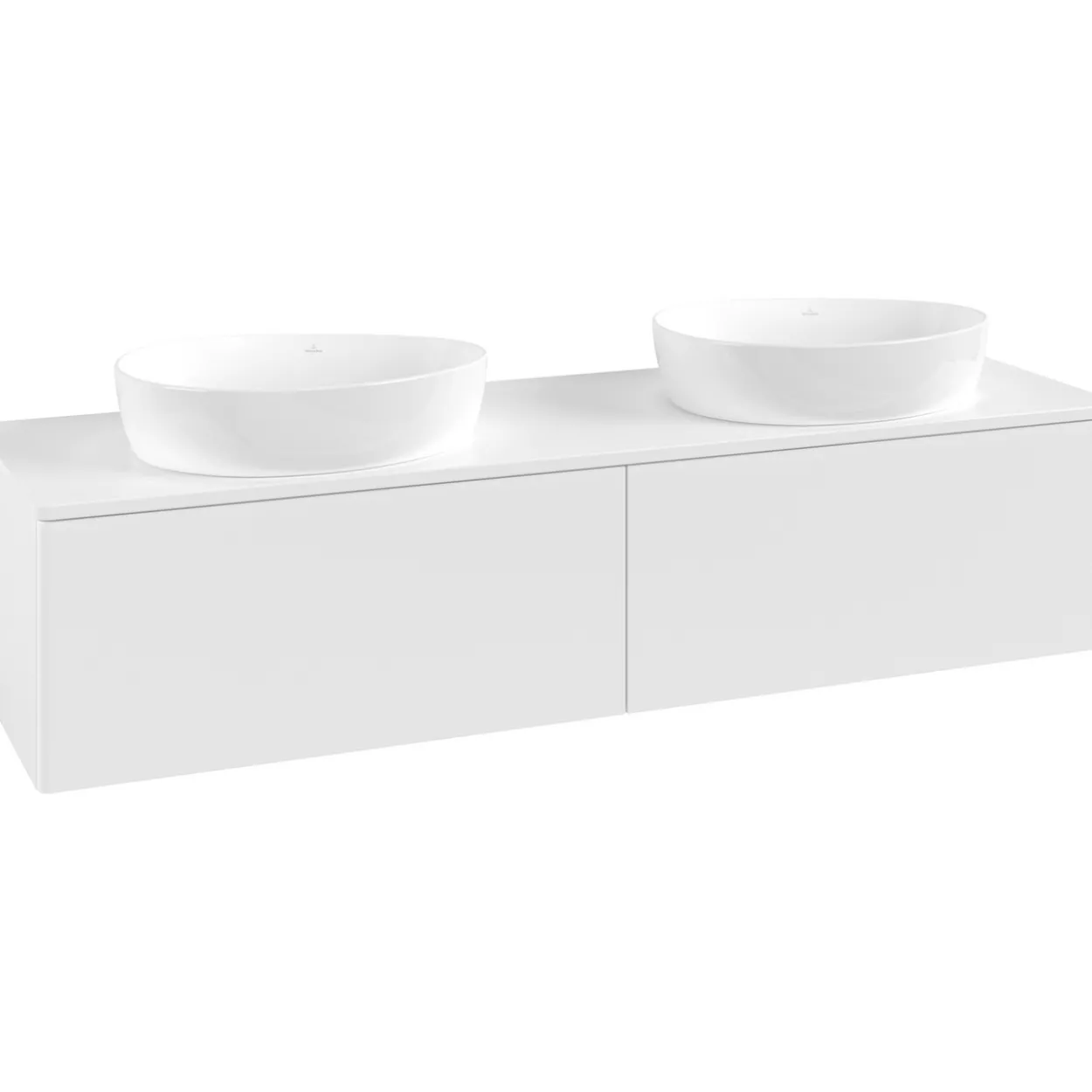 V&b antao servantskap 2 skuffer glatt 1600x360x500 for 2 serv. u/kranhull matt hvit