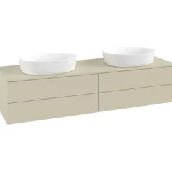 V&b antao servantskap 4 skuffer glatt 1600x360x500 for 2 serv. u/kranhull silkegrå