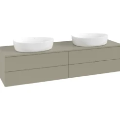 V&b antao servantskap 4 skuffer glatt 1600x360x500 for 2 serv. u/kranhull stengrå