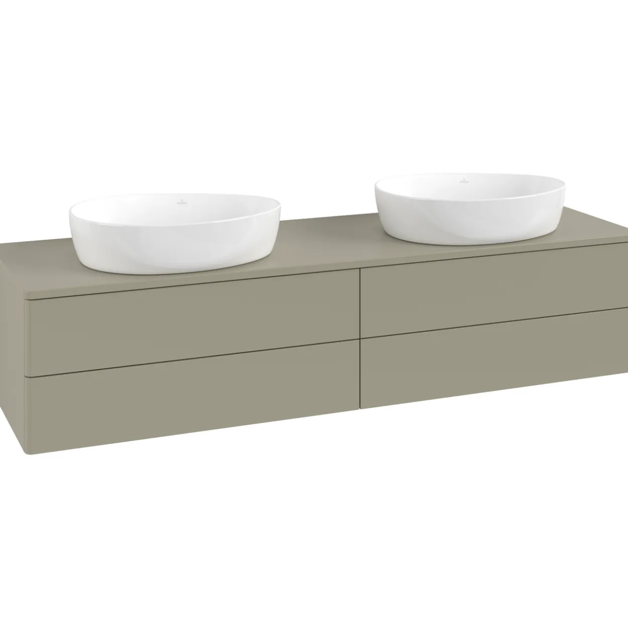 V&b antao servantskap 4 skuffer glatt 1600x360x500 for 2 serv. u/kranhull stengrå